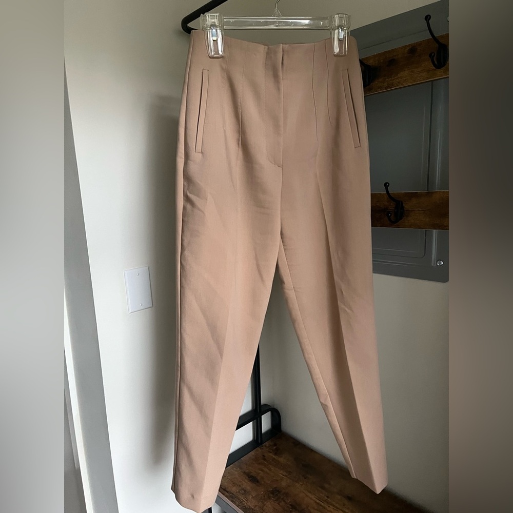 Khaki/tan Pleated Pants - Zara